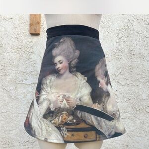 Elegant Black and White Art Print Skirt